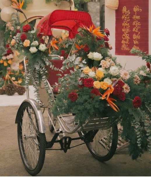 Xe hoa phong cách xe xích lô độc đáo 