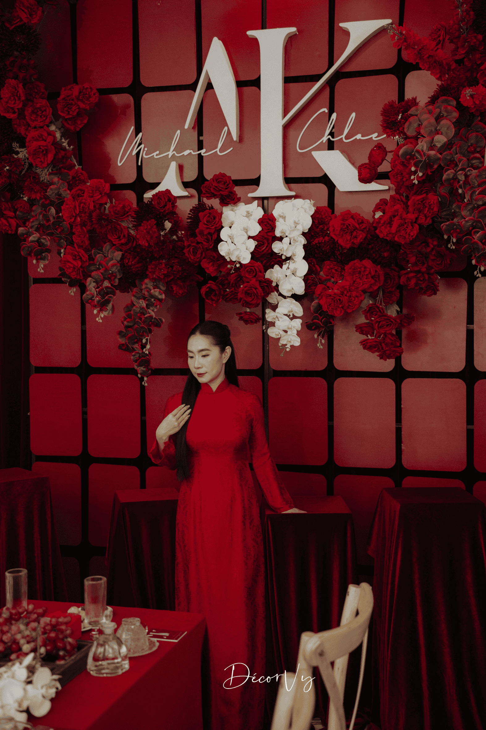 Trang trí Gia tiên Cưới tông Full đỏ ma mị 